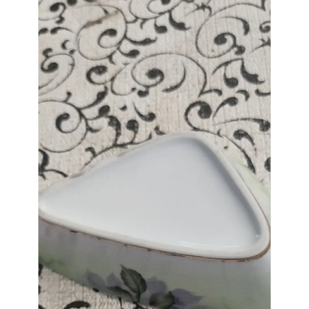 Floral Porcelain Trinket Dish with Yellow Rose Design